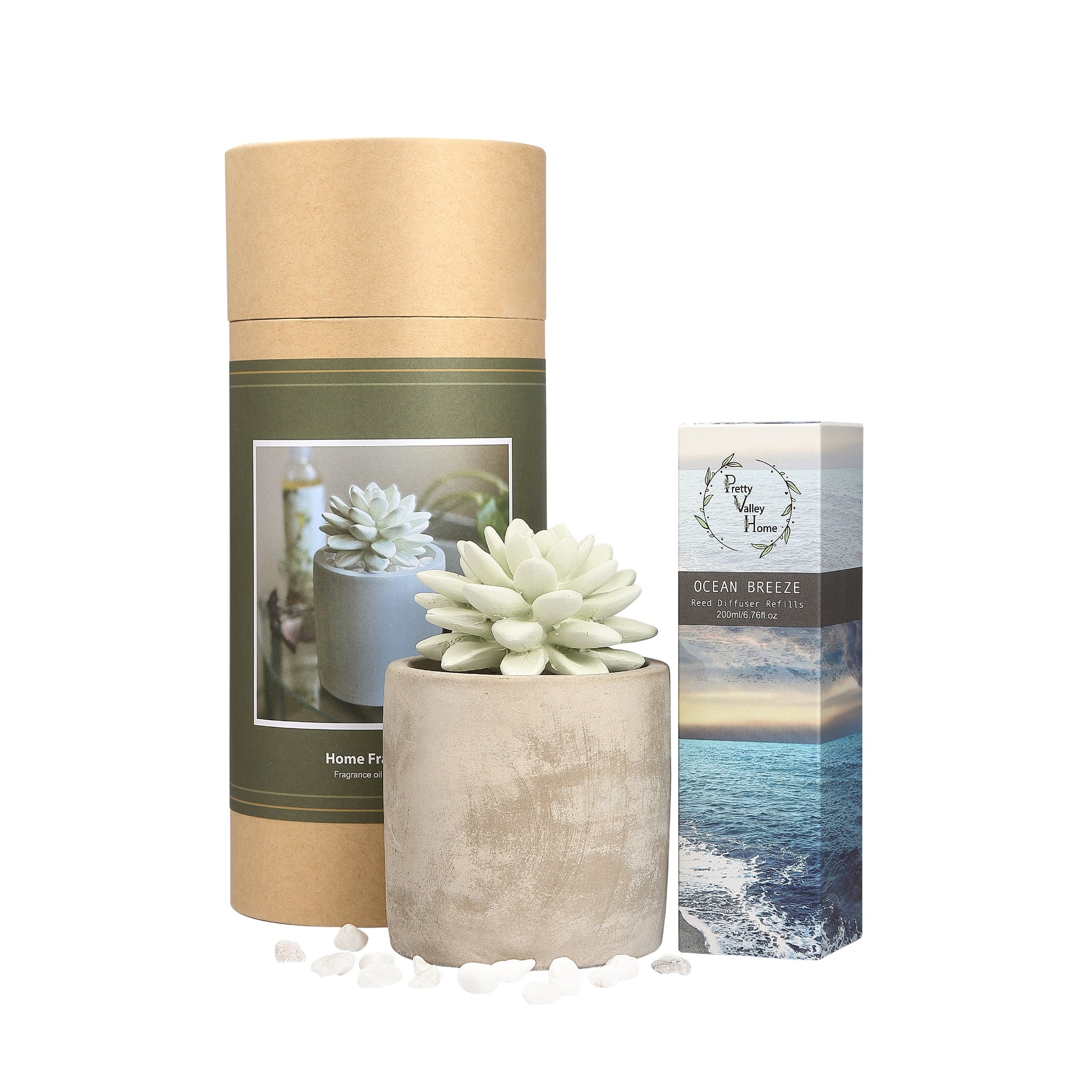 Succulent Planter Diffuser Gift Set Combo Ocean Breeze 200ml