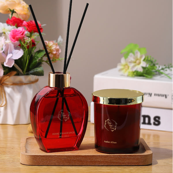 Home Fragrance Diffuser Amber Allure & Candle Gift Box Set