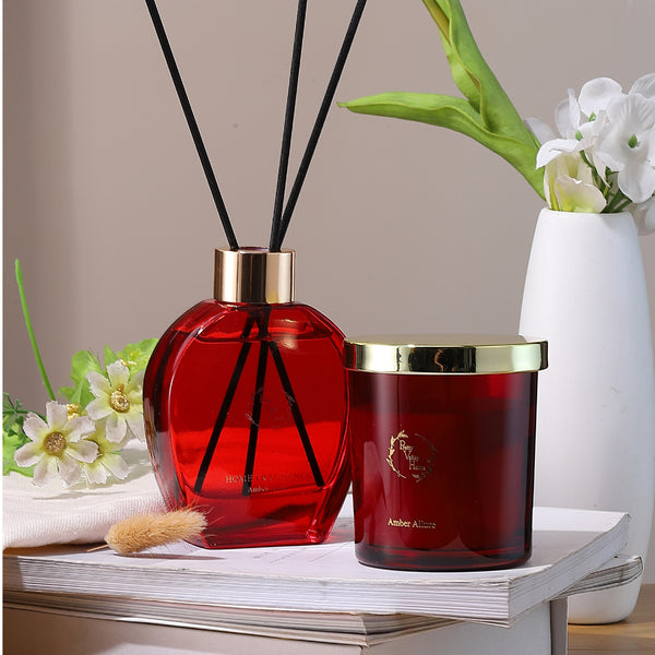 Home Fragrance Diffuser Amber Allure & Candle Gift Box Set