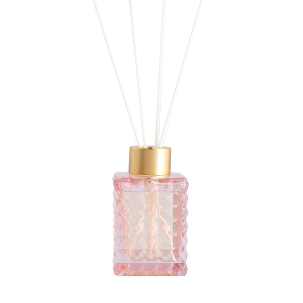 Elegant Cut Glass Pink Reed Diffuser Gardenia 100ml