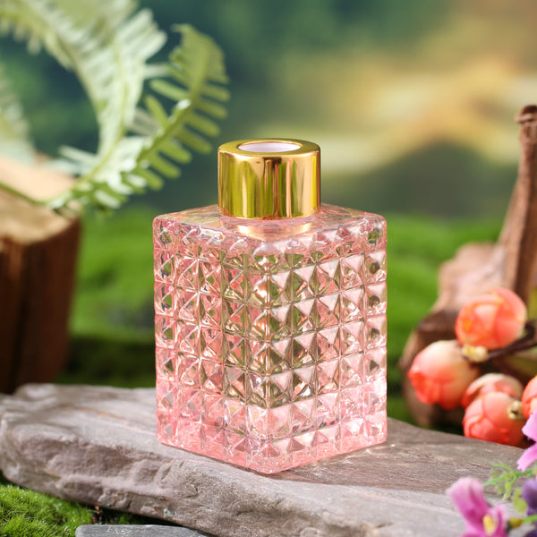 Elegant Cut Glass Pink Reed Diffuser Gardenia 100ml