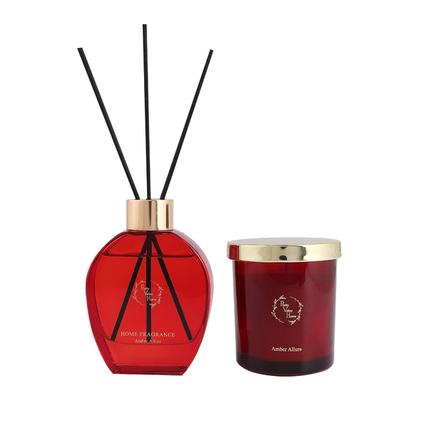 Home Fragrance Diffuser Amber Allure & Candle Gift Box Set